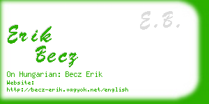 erik becz business card